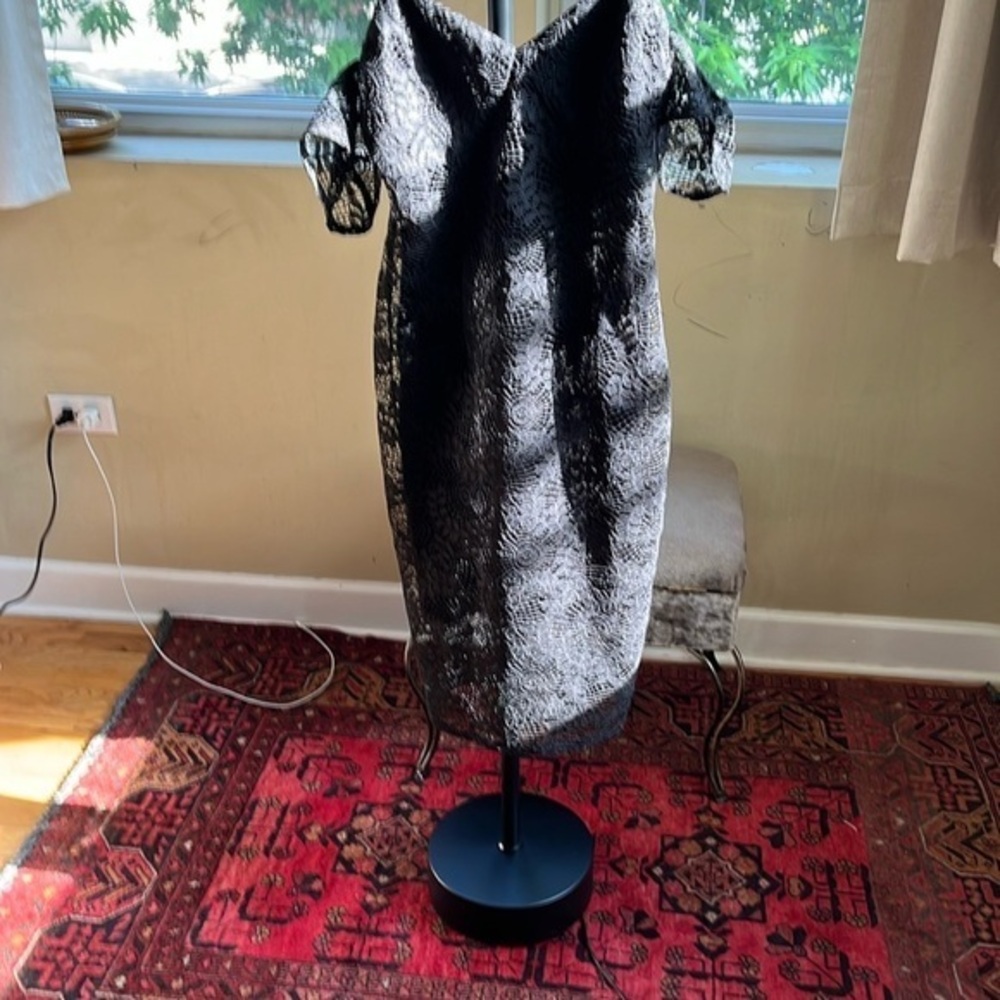 Guess Black Sleeveless Sheath Dress Cold Shoulder